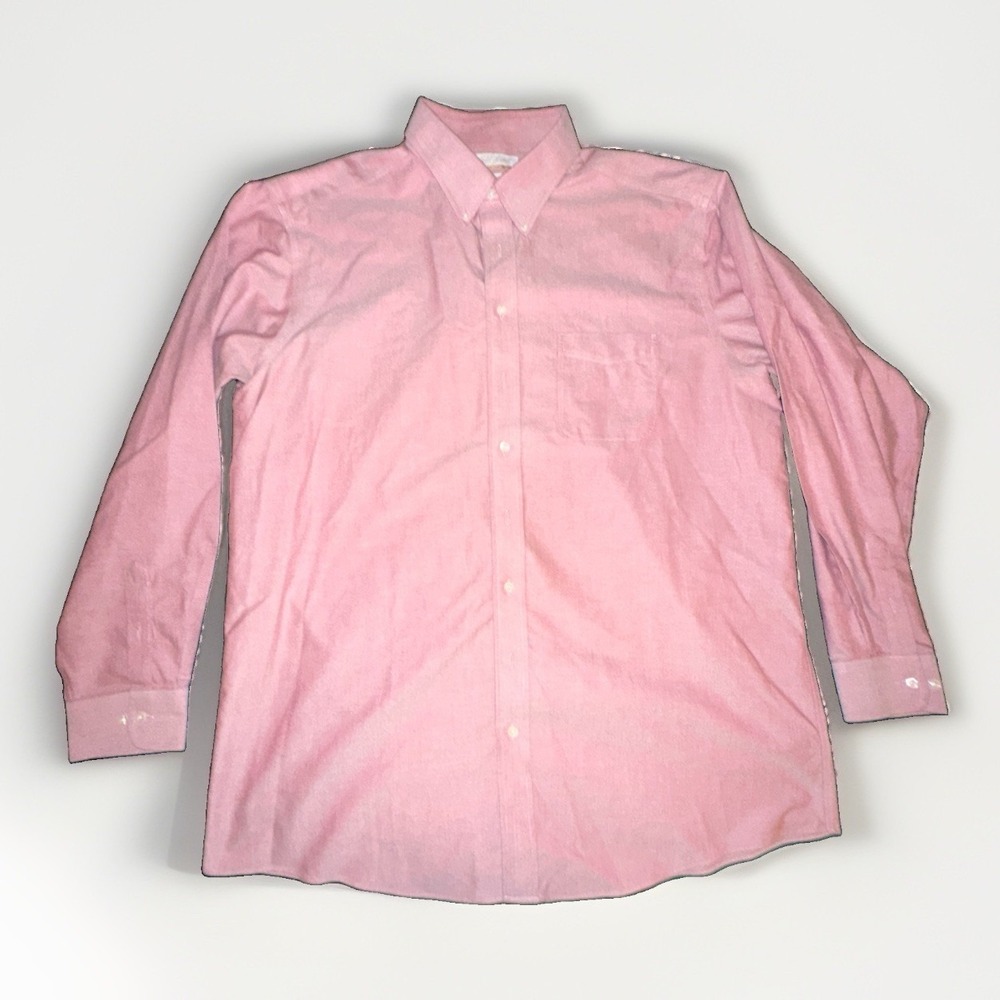 Roundtree & Yorke Gold Label Button Down Shirt  18 36/37 Red Prep Classic
